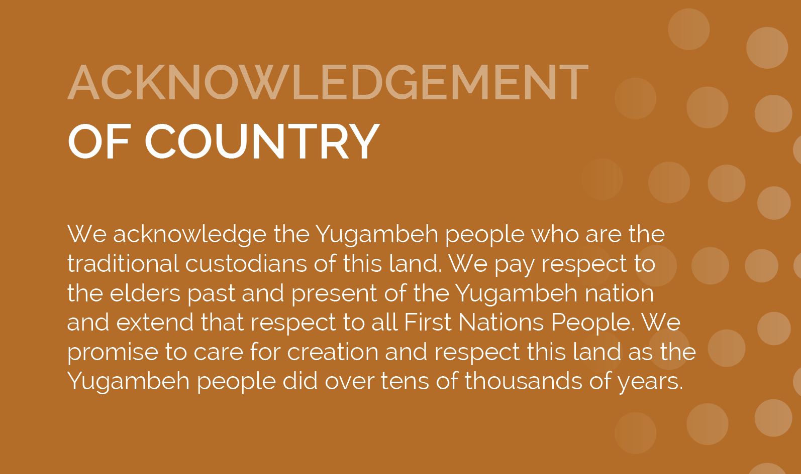 Acknowledgement of country